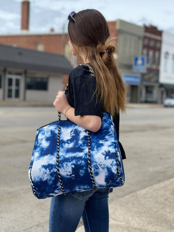 Gorgeous Neoprene Bag - Blue Tie Dye