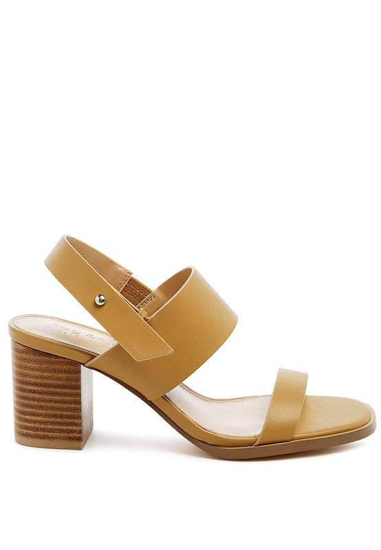 RAG&CO GERTUDE SLINGBACK BLOCK HEEL LEATHER SANDAL