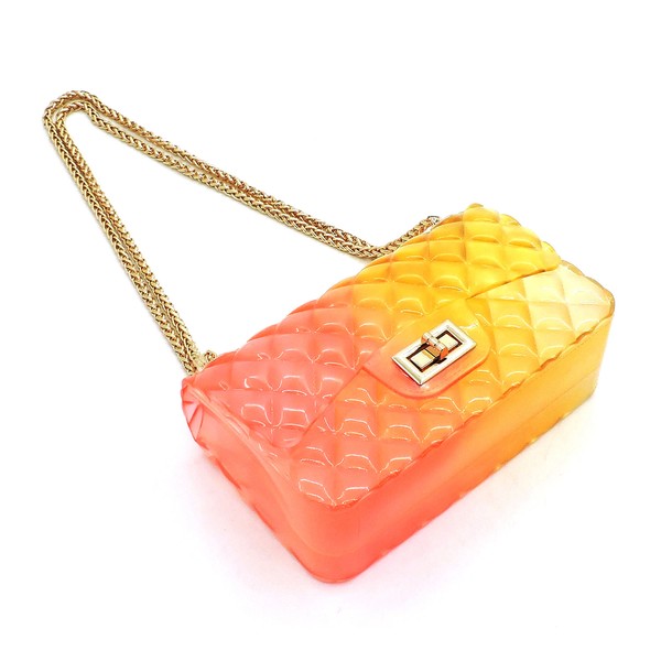 Quilt Embossed Multi Color Jelly Shoulder Bag