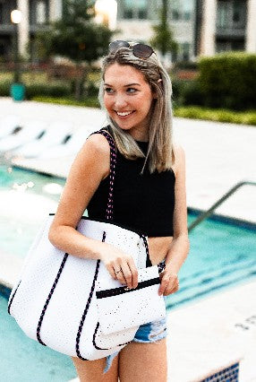 The Crystal - White Neoprene Bag