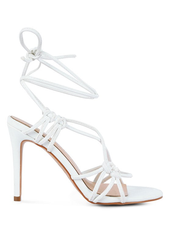 TRIXY KNOT LACE UP HIGH HEELED SANDAL