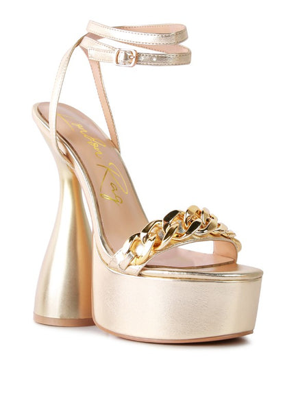 BIG BASH METALLIC HIGH PLATFORM CHUNKY SANDALS