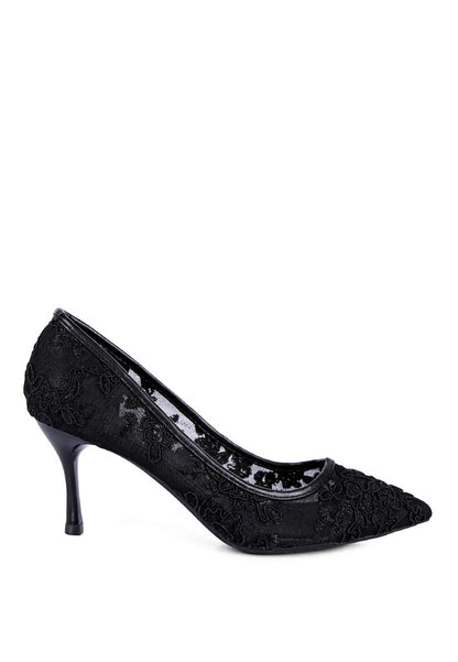 REUNION LACE STILETTO PARTY PUMPS