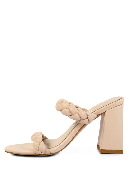 MI AMOR BRAIDED STRAP HIGH BLOCK HEELS