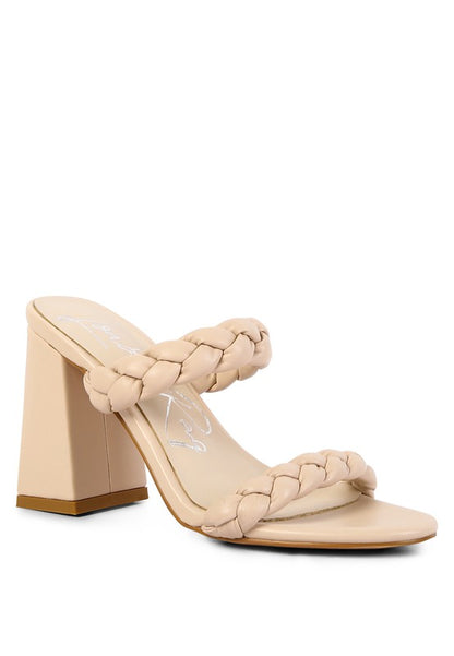 MI AMOR BRAIDED STRAP HIGH BLOCK HEELS