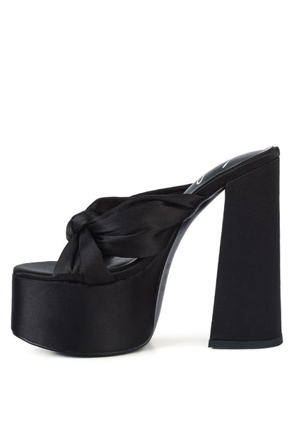 Strobing Knotted Chunky Platform Heels