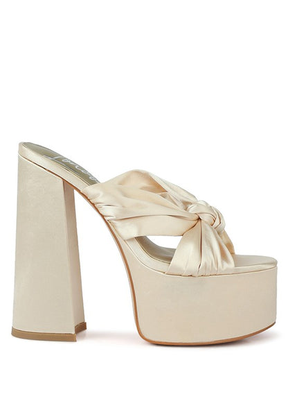 Strobing Knotted Chunky Platform Heels