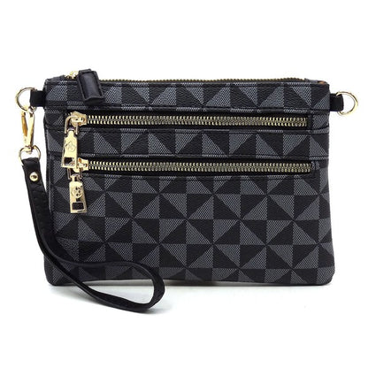 Monogram Multi Zip Clutch Crossbody Bag Wristlet