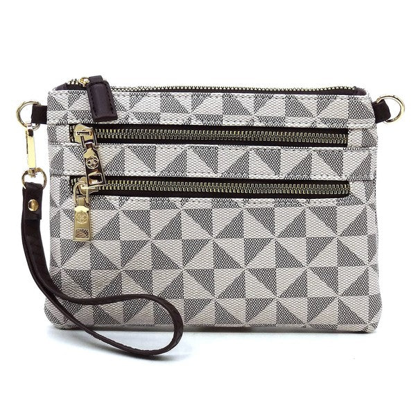 Monogram Multi Zip Clutch Crossbody Bag Wristlet