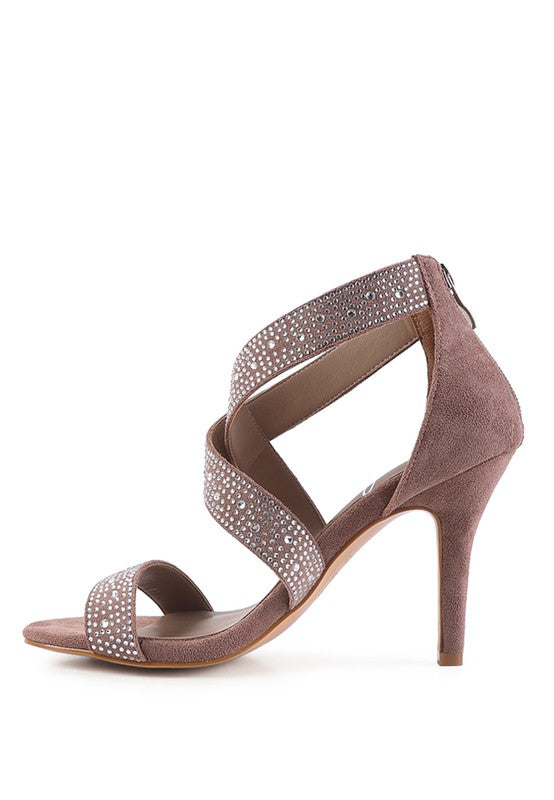 QUEEN BEE Rhinestone High Heeled Sandal