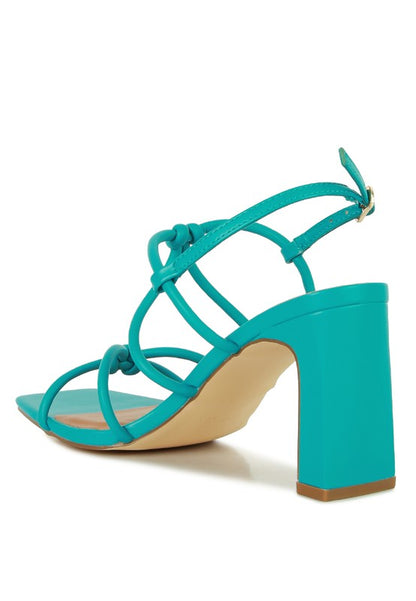 Kralor Knotted Strap Italian Block Heel Sandals