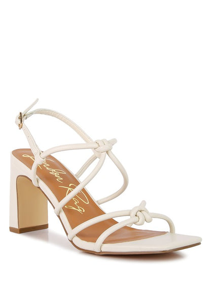 Kralor Knotted Strap Italian Block Heel Sandals