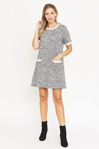 Plus Preppy Tweed Shift Dress