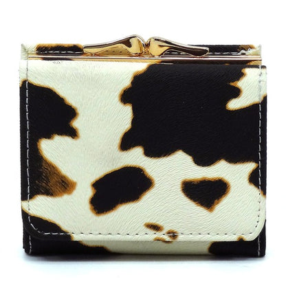 Saffiano Kiss Lock Tri-fold Wallet