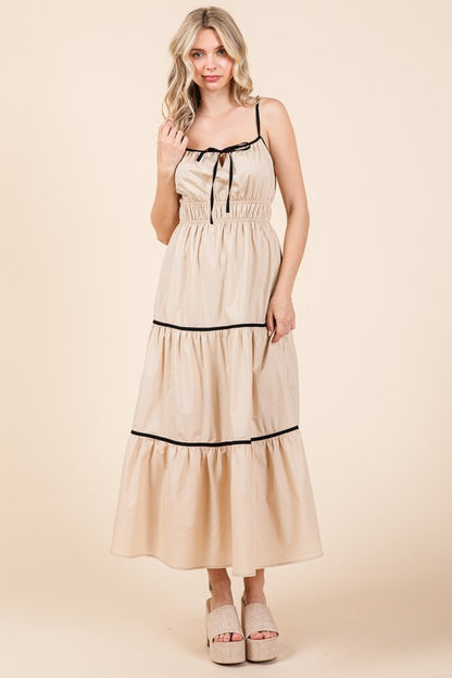 Plus Piping Detailed Midi Sundress