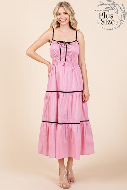 Plus Piping Detailed Midi Sundress