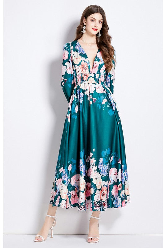 WOMEN FASHION CHIFFON MAXI DRESS