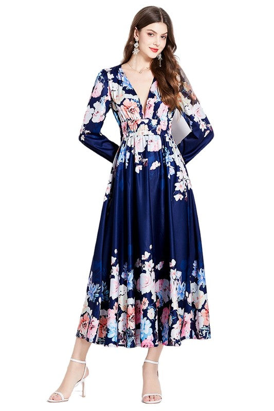 WOMEN FASHION CHIFFON MAXI DRESS