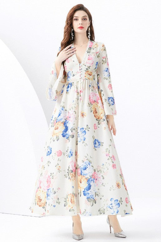 WOMEN FASHION CHIFFON MAXI DRESS