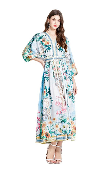 WOMEN FASHION CHIFFON MAXI DRESS