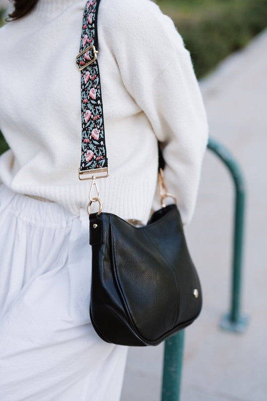 BLACK BOTANICAL GUITAR BAG STRAP BUNDLE