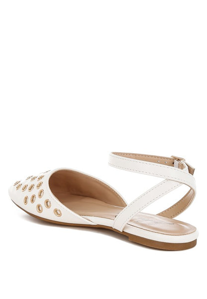 Chalcis Eyelet Detail Flat Sandals