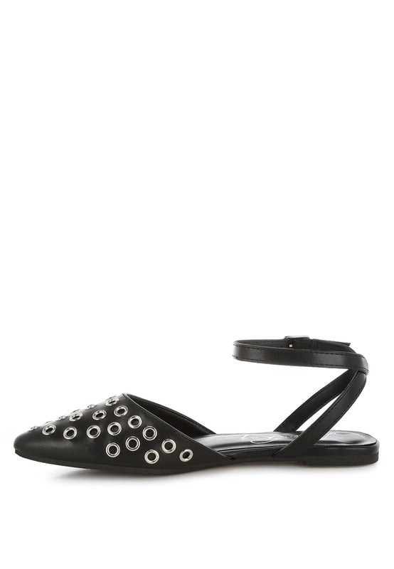 Chalcis Eyelet Detail Flat Sandals