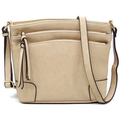 Fashion Multi Zip Pocket Crossbody Bag